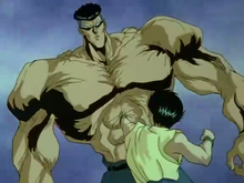 Toguro al 80% de su poder contra Yusuke.