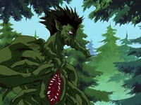 Hirue after revealing his gruesome form