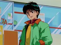 Yusuke up and walking about.