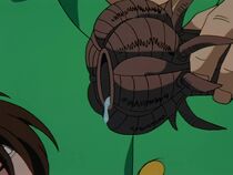 Yusuke using the remody that was inside the Shadow Sword
