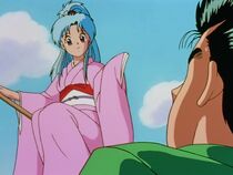 Botan greeting Yusuke.