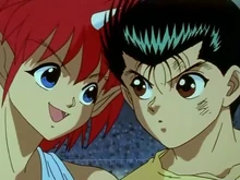 Jin y urameshi ablando antes de su pelea