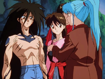 Yusuke talks to Botan and Keiko.