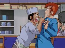 Mr. Yukimura upset with Kuwabara.