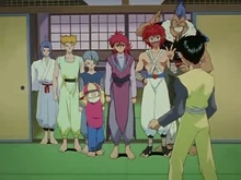 Kurama presenta a Yusuke el equipo que entrenó