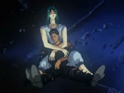 Itsuki taking Sensui's body.