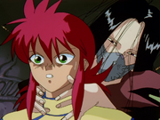 Karasu intimidating Kurama YYH