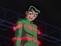 Yusuke becomes restrained by Hiei