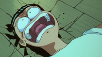 Yusuke in Genkai's harsh training.