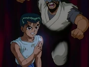 Kibano about to attack Yusuke