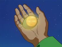 Golden egg starts to glow.