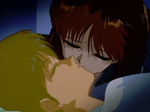 Cute couple together anime brown hair brown eyes kissing love