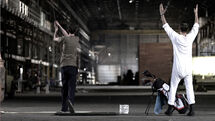 Citizen Z and Yuri golfing in the warehouse at Northern Light