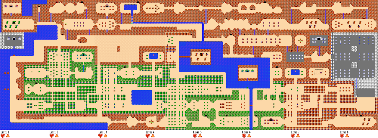 NES Legend of Zelda Overworld Map 