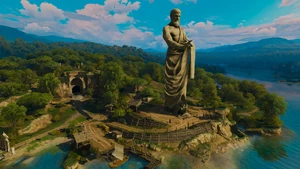 Socha proroka Lebedy v Toussaintu