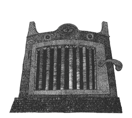 Ein zamonischer Ofen, bekanntester Gegenstand der Totmateriedichtung