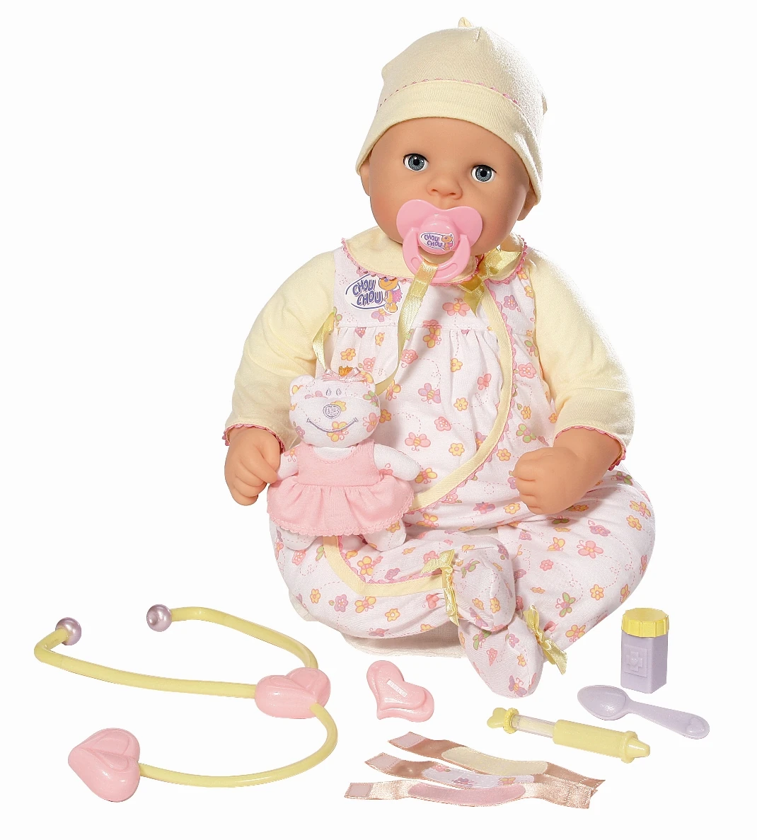 【まーちゃん さま】old pottery ❀ 収穫を喜ぶ ウサちゃん set Zapf Creation 17” Baby Doll Little Chou-Chou With Original