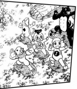 Yopopo in the Mamodo World, dancing with his friends.