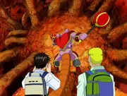 Kiyo asks Faudo's Heart Guardian questions about Faudo