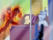 Kiyo discovers Momon outside the glass door