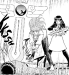 Tia healing Kiyo's wounds