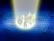 Various mamodos step forward to be teleported by Riou