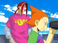 Eita and Hyde spy on the rooftop situation from a distance