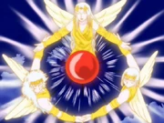 Tia uses her newest spell, Chājiru Seshirudon