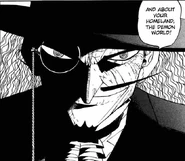 Dr. Riddles with eyes that resemble those who have the Answer Talker power.