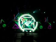 Neon green Zedd insignia in El Paso