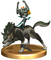Render of the Wolf Link Trophy from Super Smash Bros. Brawl