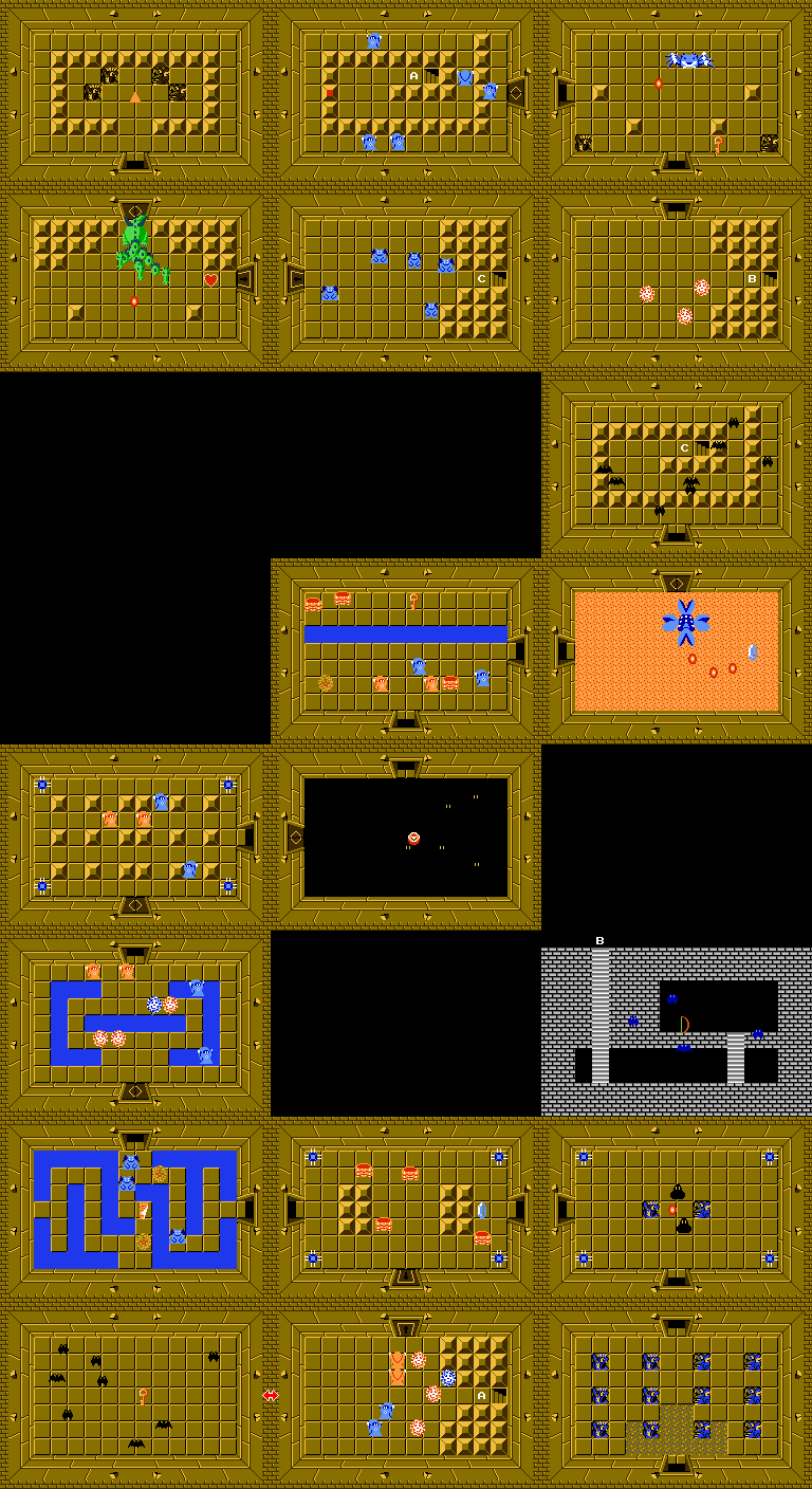 zelda second quest dungeon maps