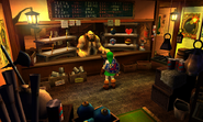 Interior del bazar en Ocarina of Time 3D.