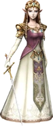 Render of Princess Zelda wielding her sword from Twilight Princess