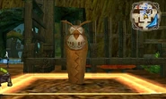 An inactive Owl Statue from Hyrule Warriors Legends