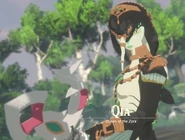 Qia sans son masque dans Hyrule Warriors : Les Chroniques du sceau