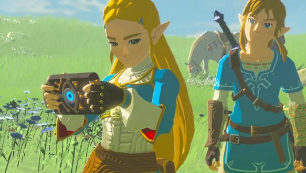 Download Princess Zelda And Link Hugging Botw Wallpaper