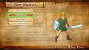 Link Clássico na Galeria de Personagem empunhando a Espada Branca em Hyrule Warriors