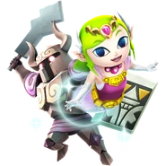 Promotional Render of Toon Zelda wielding her Phantom Arms from the Hyrule Warriors series
