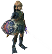 Render of Link wearing the Zora Armor