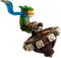 Link utilizando o Aerodisco em Hyrule Warriors