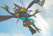 Revali flying in Breath of the Wild