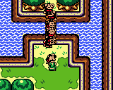 Mimi y los demás monos construyendo el puente en Link's Awakening.