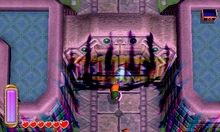 Link rompiendo la barrera mágica de Yuga