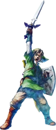 Link con la Spada Suprema verso il cielo