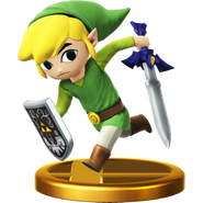 Trofeo de Toon Link en Super Smash Bros. (Wii U).
