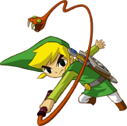 Artwork de Link con el látigo en Spirit Tracks.