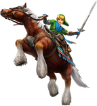 Render of Link riding Epona