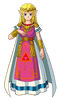 Un artwork de la princesse avec d'autres vêtements, dans le remake d'A Link to the Past