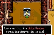 Link qui obtient le bâton Sauteur.